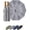 A-Silver, variant on Large 45/50 Inch Rain Cats Windproof Umbrella, 10 Reinforced Fiberglass Ribs Automatic Compact Folding Travel Umbrella, Waterproof Thick Fabric with Ergonomic Wooden Handle