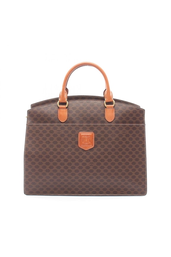 Pre-Owned Celine Macadam Tote Bag Handbag, Coated Canvas Leather, Women's, Brown