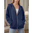 thumbnail image 2 of Weardear Womens Zip Up Hoodie Lightweigh Casual Long Sleeve Fall Sweatshirts with Pockets, 2 of 5