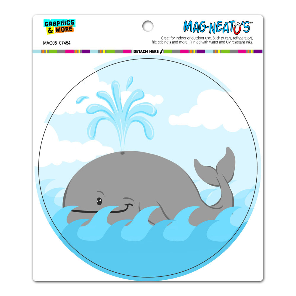 Cartoon Whale Ocean Circle MAGNEATO'S(TM) Car/Refrigerator