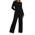 thumbnail image 3 of Trendy Fall Women'S Suit Long-Sleeved Solid Color Casual Suit Leisure Black XL, 3 of 8