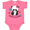 thumbnail image 3 of Inktastic Too Cute Baby Panda with Flowers Girls Baby Bodysuit, 3 of 5