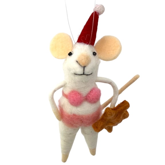Bikini Mouse Ornament – Felted Wool Christmas Tree Holiday Beach Decoration