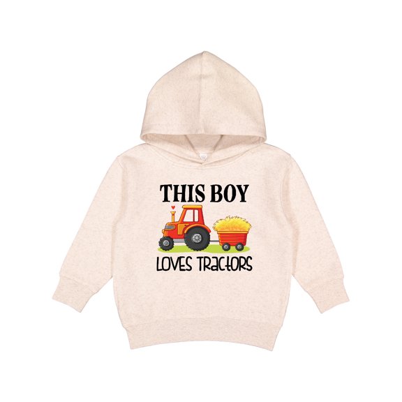Inktastic Farming Cute Boy Loves Tractors Toddler Hoodie