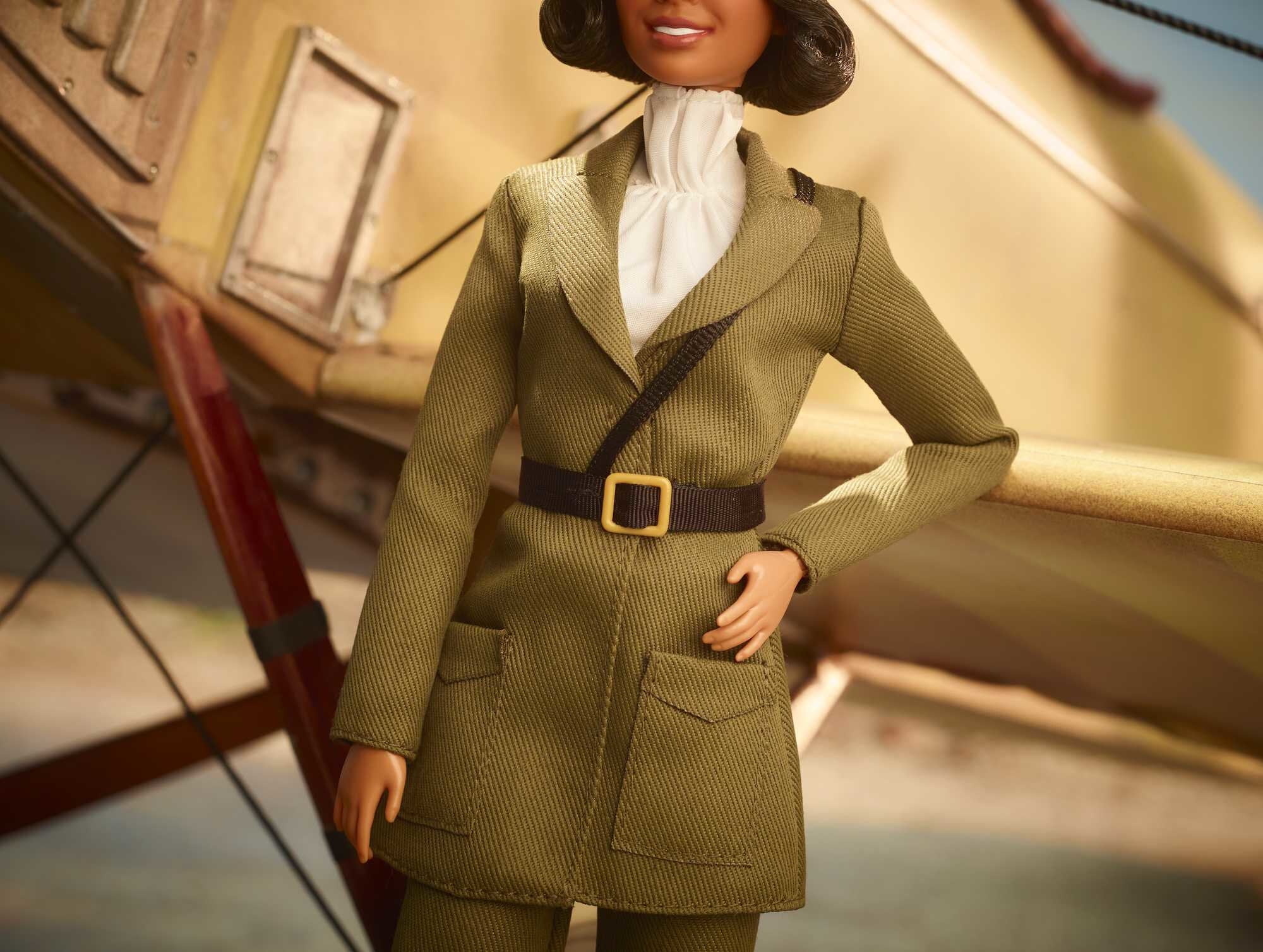 Barbie Inspiring Women Bessie Coleman Collectible Doll with Aviator Suit, Helmet and Goggles