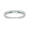 thumbnail image 5 of 14K White Gold Ring Band Wedding Emerald Round Green Diamond, Size 7, 5 of 7