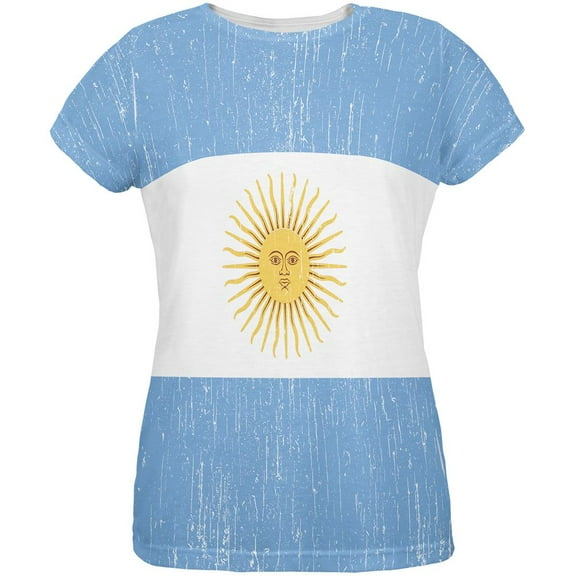 World Cup Argentina Sun All Over Womens T Shirt Multi 2XL