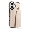 thumbnail image 5 of Allytechgroup Wallet Phone Case for iPhone 16 Plus, Built-in Shoulder Strap Lanyard Stand RFID Blocking Shockproof Protective Back Cover for iPhone 16 Plus, Beige, 5 of 7