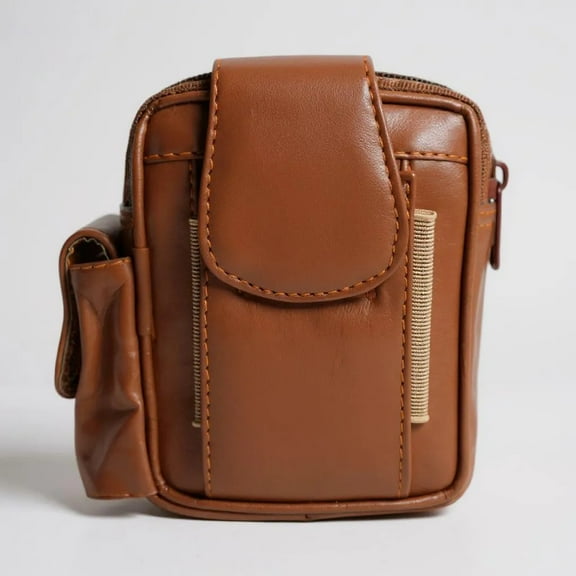 Leatherboss Cigarette Case Belt Pouch with Cell phone and Lighter Pocket Genuine Leather