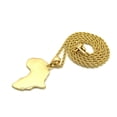 thumbnail image 3 of Polished Africa Continent Pendant 2mm 18",20",24" Rope Chain Hip Hop Necklace, 3 of 4