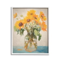 Stupell Industries Classic Sunflower Bouquet Botanical & Floral Painting White Framed Art Print Wall Art, 11 x 14