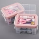 thumbnail image 3 of Juego de 30 cajas de costura, herramientas completas, kit de costura con mango de doble uso de tres capas y estuche para el hogar, color rosa, 3 of 9