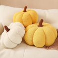 thumbnail image 3 of Pumpkin Decor Plush pumpkin pillow, Halloween pumpkin stuffed toy pumpkin 3d-shaped pillow for home decor white 20cm, 3 of 5