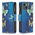 thumbnail image 4 of Dteck Case for Apple iPhone 13 mini 5.4-inch,Magnetic Patterned Leather Zipper Card Holder Wallet Flip Case Kickstand Shockproof with Hand Strap Cover ,Gold Butterfly, 4 of 6