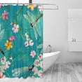 thumbnail image 2 of Coolnut Tropical Floral Dragonflies Bathroom Waterproof Shower Curtain Set Bathtub Curtain with 12 Hooks for Bathroom Decor,Hotel,Room,60x72Inch, 2 of 6