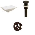 thumbnail image 1 of 18.25-in. W CUPC Rectangle Bathroom Undermount Sink Set In White - Oil Rubbed Bronze Hardware - Overflow Drain Incl. AI-20620, 1 of 9