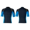 thumbnail image 1 of YONGHS Men 15mm Neoprene Wetsuits Top Short Sleeve Rash Guard Shirts Professional Swimwear Navy Blue S, 1 of 10