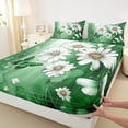 thumbnail image 3 of Homewish Chic Butterfly Bed Sheets,Rustic Flower Floral King Sheets,Green White Sheet Set For Girl Teens,Luxury Bedroom Decor,4 Pieces, 3 of 7