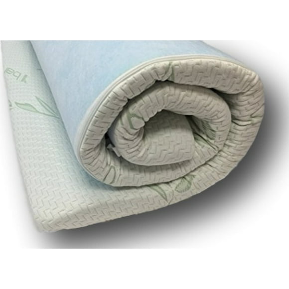 ViscoLogic Gel Memory Foam Mattress Topper with Bamboo Fibre Washable Cover, 2 Inch Full Topper