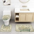 thumbnail image 6 of 4 Pcs Shower Curtain Sets with Non-Slip Rugs, Spring Flower Shower Curtain Vibrant Bathroom Decor Sets (Bath Mat,U Shape and Toilet Lid Cover Mat) and 12 Hooks, 6 of 7