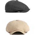 thumbnail image 5 of CoCopeaunts Octagonal Newsboy Cap Cotton Beret Hats for Men Spring Summer Retro Flat Ivy Hat Casual Newsboy Hats for Women, 5 of 7