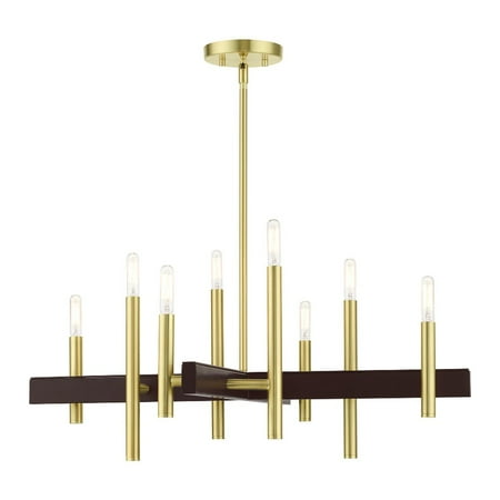 

Scandinavian Mid Century Modern Eight Light Chandelier-Satin Brass Finish Bailey Street Home 218-Bel-4362940