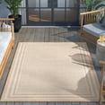 thumbnail image 3 of Well Woven Fallon Frankie Modern Stripes Beige 2'7" x 9'10" Runner Hi-Lo Indoor/Outdoor Rug, 3 of 7