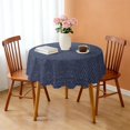thumbnail image 3 of 60 Inch Round Lace Tablecloth Water Resistant Washable, Denim Jean Cowboy Style, 3 of 5