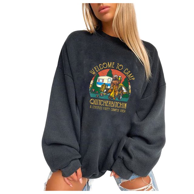 Tops de mujer Sudadera con estampado de sol de invierno Tops de jersey Fridja fksj1918