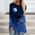 thumbnail image 2 of FGVCTG Halloween Pumpkin Tops For Women, Long Sleeve Pajamas Nightgowns House Dresses Ladies Night Sleep Dress Dark Blue 3XL, 2 of 5