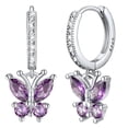 thumbnail image 1 of Pendientes de aro para las mujeres de la moda de joyería de cobre con cristales de colores Elegante Dainty Everyday Wear Accesorios de moda Idea, 1 of 3