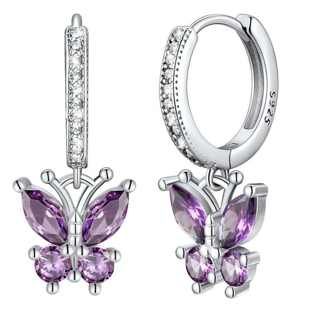 Pendientes de aro para las mujeres de la moda de joyería de cobre con cristales de colores Elegante Dainty Everyday Wear Accesorios de moda Idea
