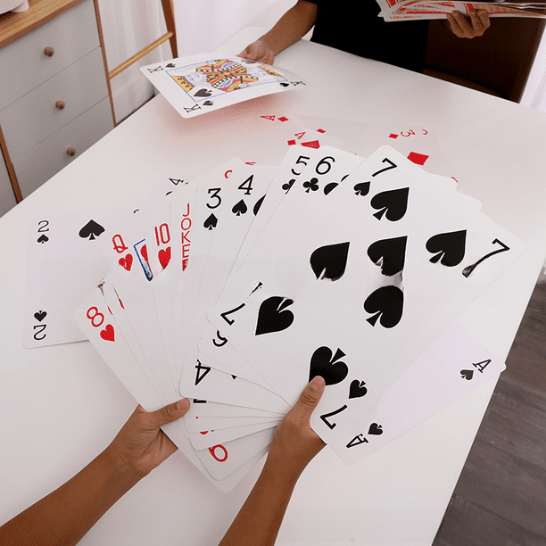 Engelhart Juego De Cartas XXL Gigantes – Tamaño 12,1 X 18,5 Cm, 54 Cartas Impermeables, Ideales Para Poker, Bridge, Rummy, Niños Y Mayores