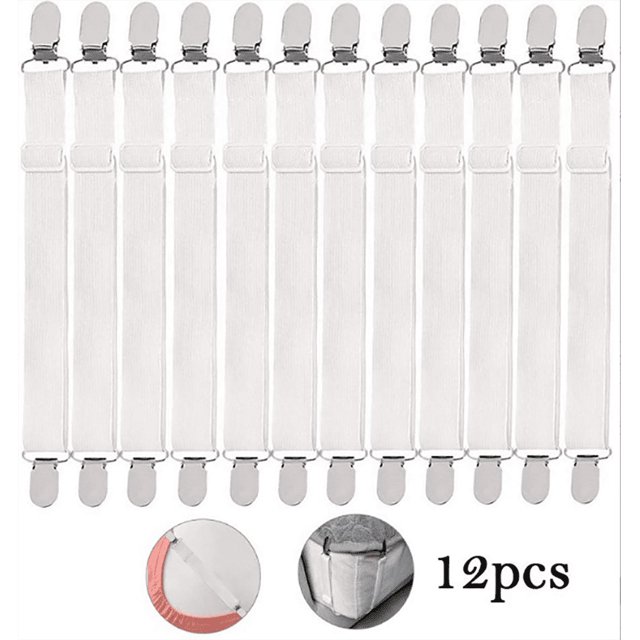 Camillas De Sábanas Ajustables 12 Piezas Elástico Blanco Se Adapta A Las Esquinas De La Cama, M