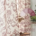 thumbnail image 4 of Linen Curtains Floral Drapes for Living Room 84 Inch Long Red French Curtain Rod Pocket Light Filtering Toile Print Farmhouse Bedroom Drape Window Treatment Set 2 Panels, 4 of 4