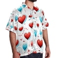 thumbnail image 2 of Valentine's Day Love ECG Men's Short Sleeve Beach Shirts, Casual Printed Button Down, Summer Unisex Spread Collar Tops, 2 of 6
