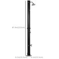 thumbnail image 2 of 7.3ft Black Solar Heated Outdoor Shower - 5.3 Gallon Backyard Poolside Shower w/ Temp Display & Foot Rinse - Durable Zinc Alloy Design, 2 of 7