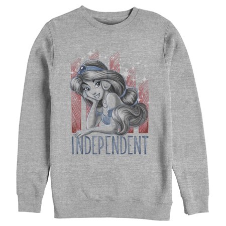 Men's Aladdin Fourth of July Jasmine Stripes Sweatshirt Athletic Heather Large