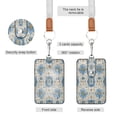 thumbnail image 2 of PU Leather Badge Holder ID Badge Holder with Lanyard for Cards & Credentials Elegant and Timeless Blue Flower, 2 of 6