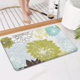 thumbnail image 4 of Green and Blue Pioneer Flower Pattern Bathroom Rugs Mat,Non Slip Microfiber Bathroom Rug,Rubber Backing,Soft Bathroom Mats for Bathroom Floor,Tub and Shower,17x27in(43x68cm), 4 of 5