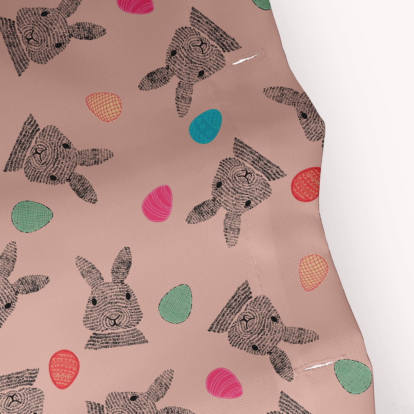 Simply Daisy 70" W x 73" L Bunnies and Eggs Polyester Shower Curtain, Sunwashed Red [1 Ct]