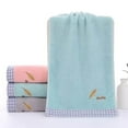 thumbnail image 3 of Embroidered Cotton Hand Towel | Absorbent Soft Fabric | Leaf Design with Letters | Skin-Friendly & Durable | Ideal for Bathroom & Home Use | 1 Piece, 3 of 6