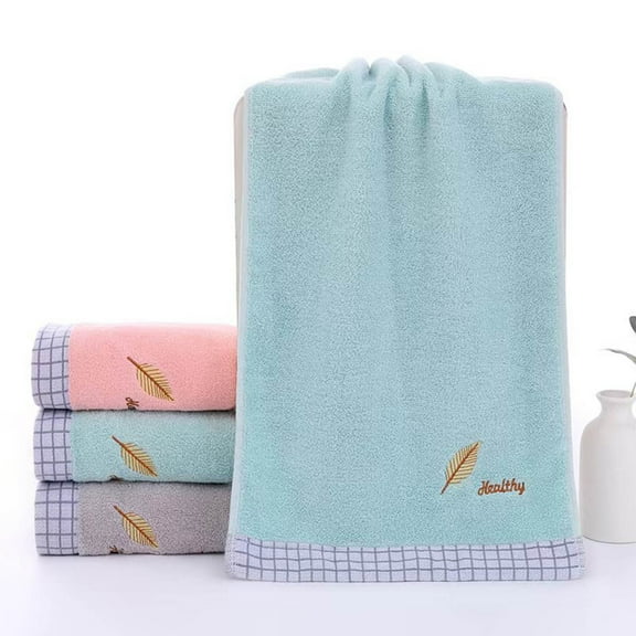 EazyTech Embroidered Letter Leaf Hand Towel 14"x30" Ultra Absorbent Soft Hand Face Towel for Home Kitchen Bathroom Decor (Green)