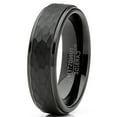 thumbnail image 2 of Metal Masters Mens Tungsten Black Wedding Band Ring Hammered Center Comfort-Fit 6mm, 2 of 5