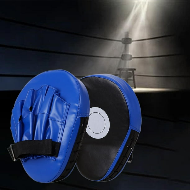 Boxing Pad Hand Target, curvo de almohadilla de perforación de correa ajustable, golpes de guantes para Taekwondo Practice Coaching Kickboxing Azul