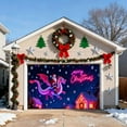 thumbnail image 2 of UV Activated Christmas Garage Door Cover Banner, Fluorescent 2d Flat Christmas Door Cover Party Banner, Lighted Backdrop with Santa and Elf, Outdoor Indoor Party Decor, Outdoor Christmas Decorations, 2 of 9