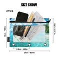 thumbnail image 3 of Beach and Blue Sea 2 Pack Pencil Pouch for 3 Ring Binder Smooth Zipper Folders with Pockets Clear Window Pencil Case, 3 of 6