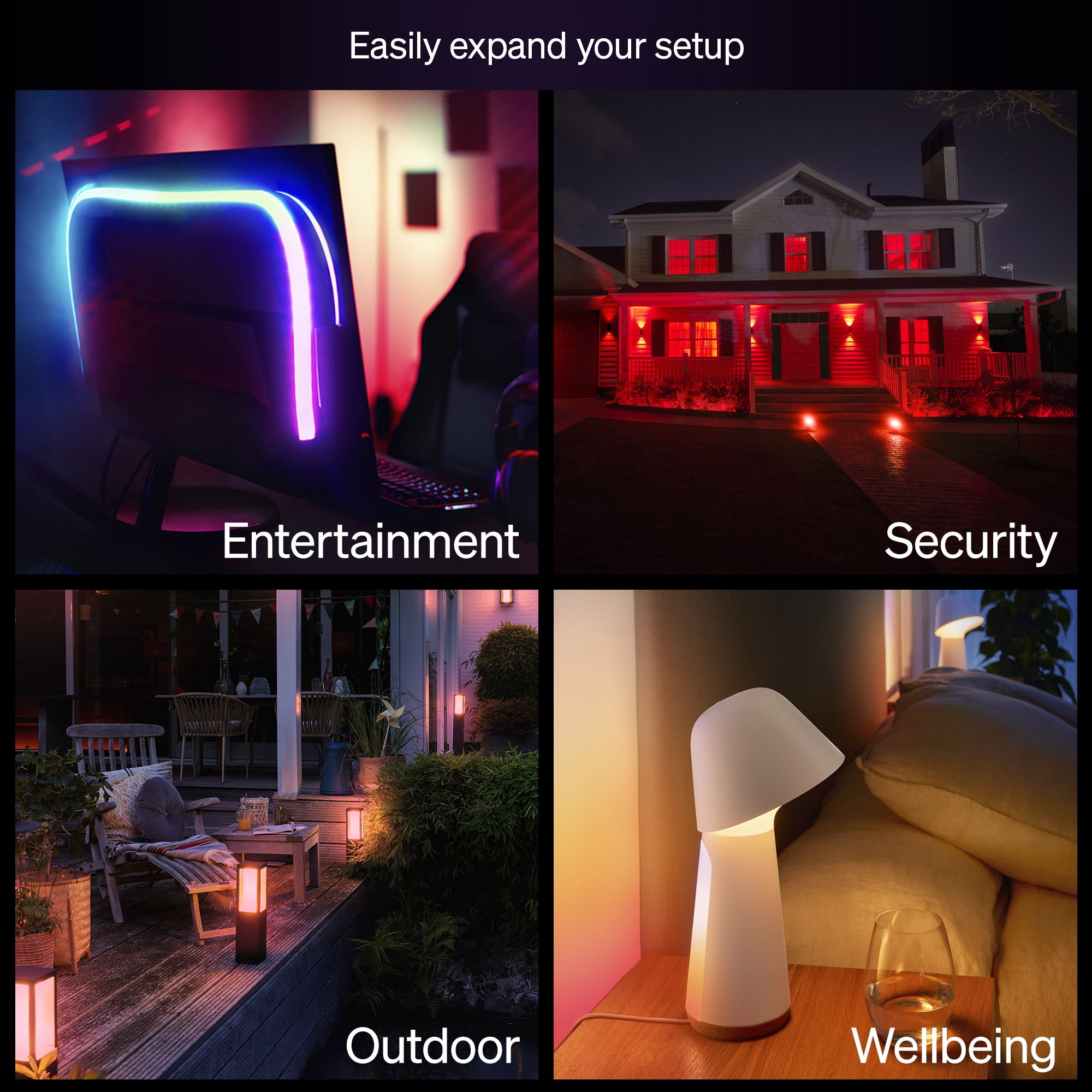 Philips Hue Essential White & Color Ambiance 2-Pack Starter Kit - 2x 60-Watt Equivalent (800lm) A19 General Purpose Light Buls (Medium Base) + Hue Bridge