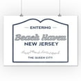 thumbnail image 1 of Beach Haven, New Jersey - Now Entering (Blue) - Lantern Press Artwork (12x18 Art Print, Wall Decor Travel Poster), 1 of 1