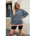 thumbnail image 6 of QIYULANC Hoodies for Women Hooded Sweatshirts Oversized Pullover Stripes Long Sleeve Ladies Tops with Pocket, 6 of 8